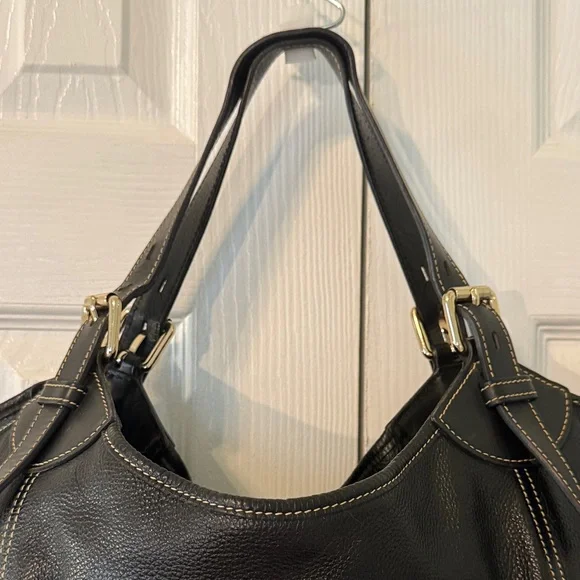 Dooney & Bourke Leather Large Black Handbag Tote Purse - Picture 3 of 11